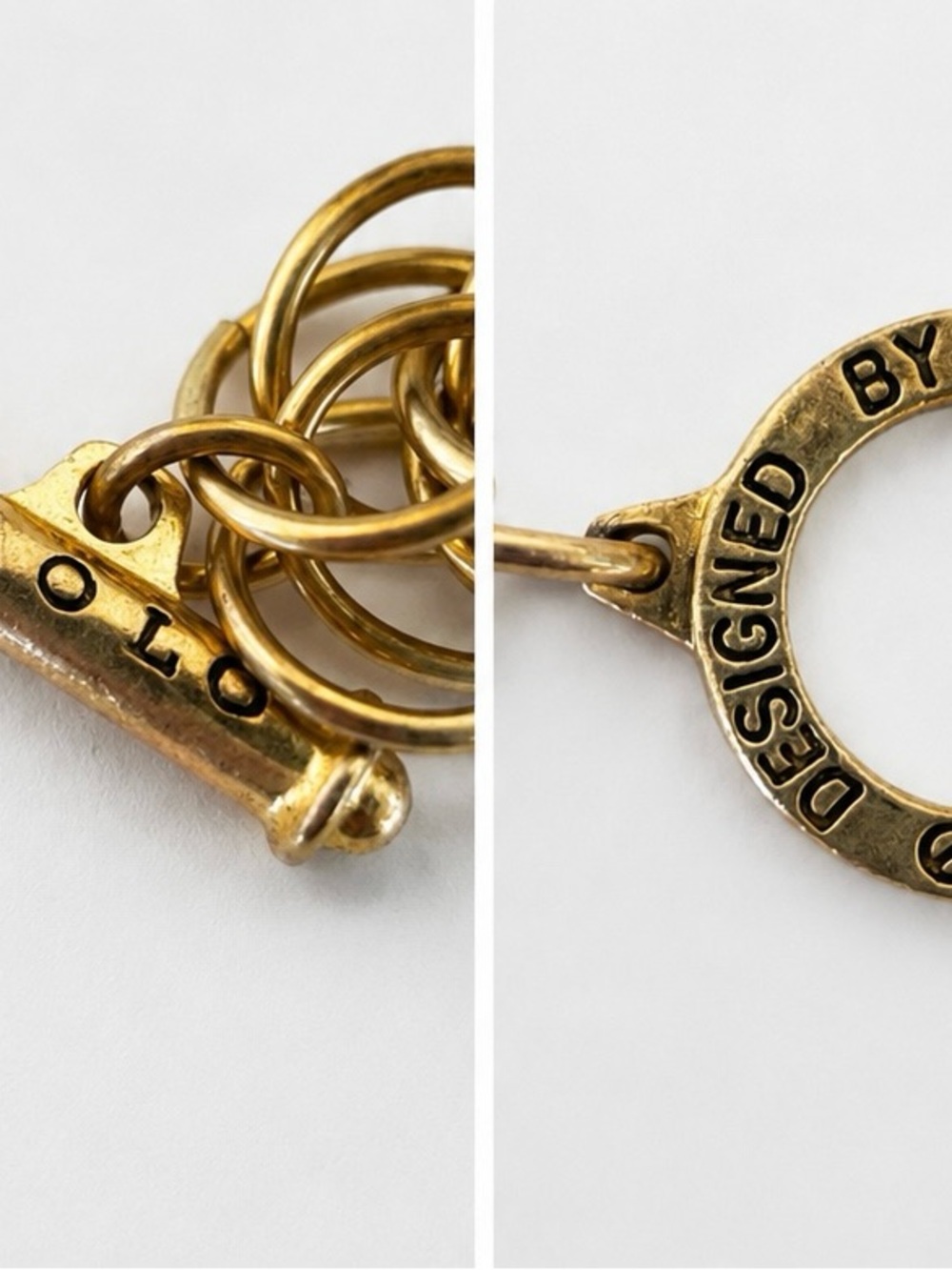 Paolo Gucci Gold Tone Chain Link Toggle Bracelet Designer Statement Piece